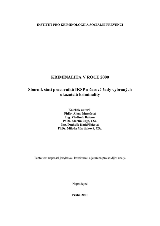 Kriminalita v roce 2000