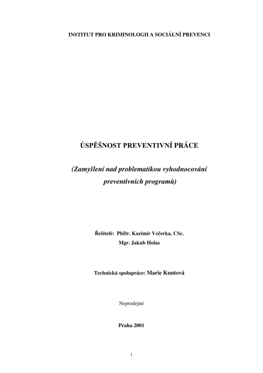 Úspěšnost preventivní práce